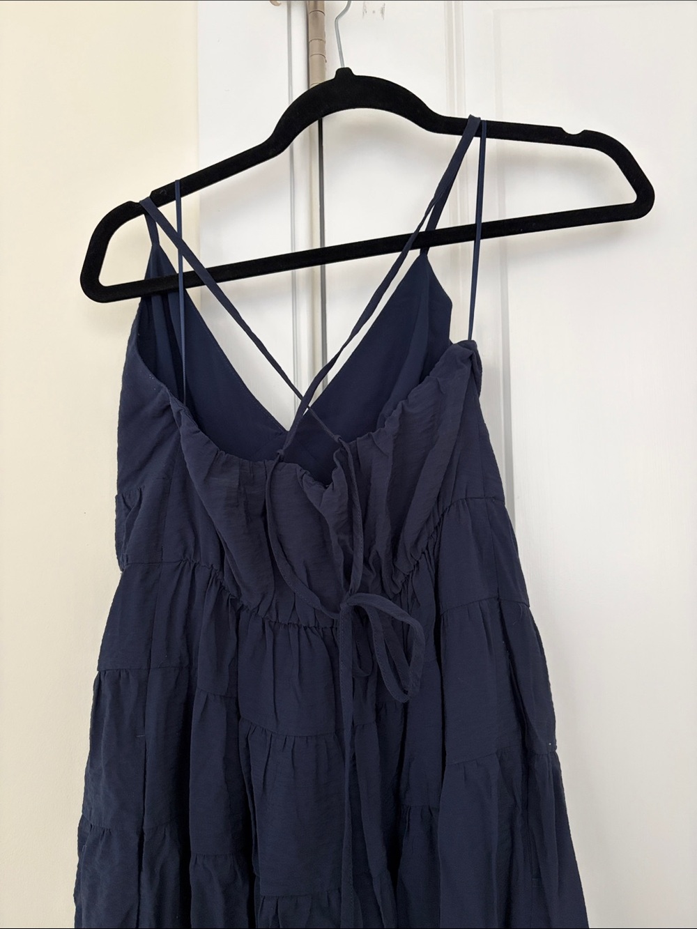 Abercrombie & Fitch Navy Spaghetti-Strap Maxi Dress with tie back - Picture 3 of 3